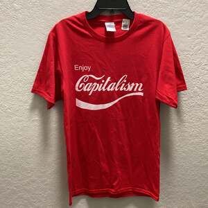 Enjoy Capitalism Men Small Red T-Shirt Short Sleeve